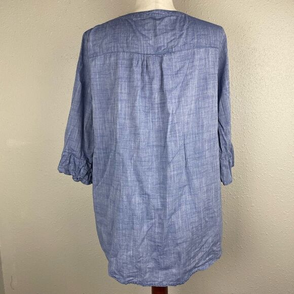 North River Half Button Down Tunic Top Size L EUC - Picture 2 of 5